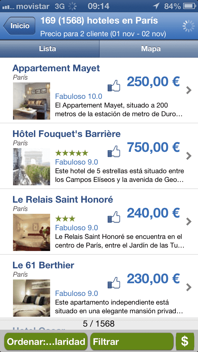 App.movil de reserva de hoteles