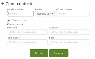 Crear Contacto con Campos Extra