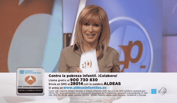 SMS solidario 28014 de Altiria con Aldeas Infantiles y Antena 3