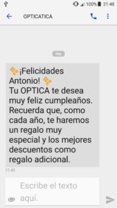 Envía felicitaciones de SMS para cumpleaños