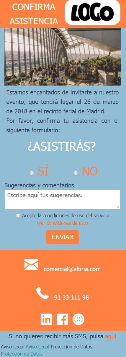 confirmación de asistencia a evento por SMS confirmación de asistencia a evento por SMS