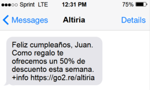 SMS efectivo personalizado