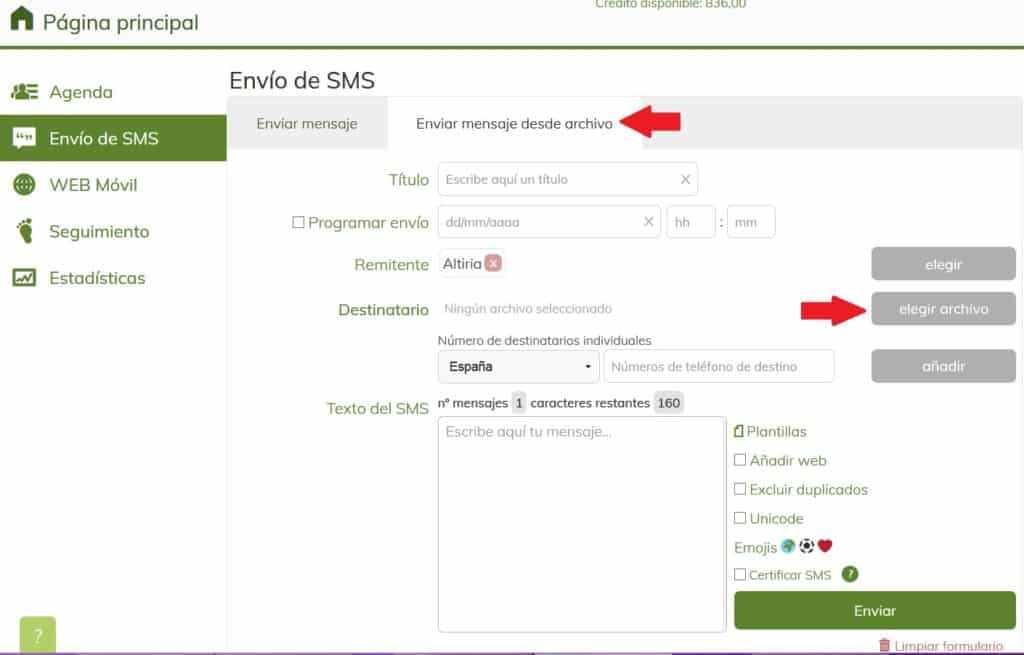 Envio SMS recordatorios de citas