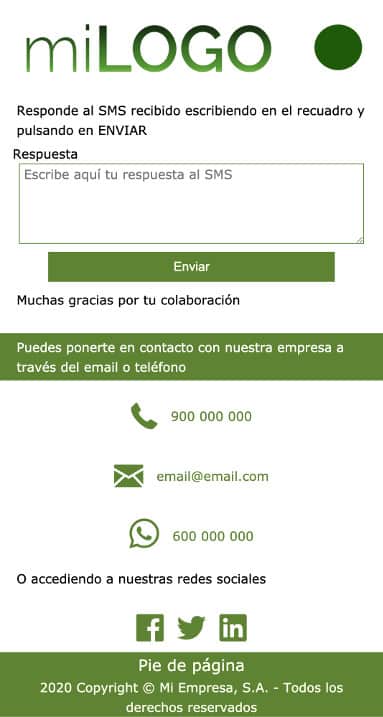 responder SMS con web móvil